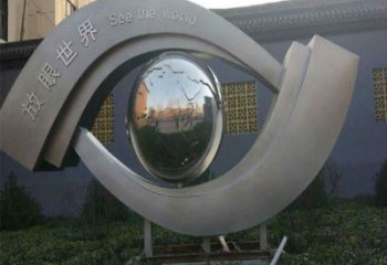 幾何眼睛雕塑廠家 歐式小品 街頭不銹鋼眼睛雕塑定做