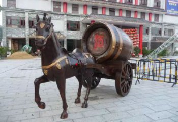 大型酒桶雕塑廠家 創意擺件小品 仿古酒桶雕塑生產