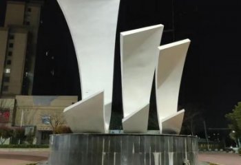 廣場船帆雕塑廠家 公園小品 幾何不銹鋼船帆雕塑廠