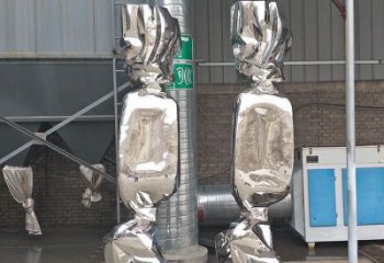 創意糖果雕塑廠家 鏡面小品 公園不銹鋼糖果雕塑廠