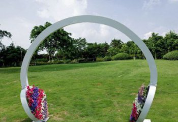 創(chuàng)意耳機雕塑廠家 創(chuàng)意抽象小品 公園不銹鋼耳機雕塑廠