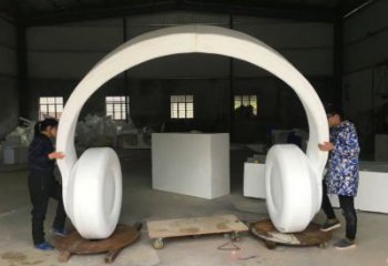 街道耳機雕塑廠家 抽象現(xiàn)代擺件 中式不銹鋼耳機雕塑廠