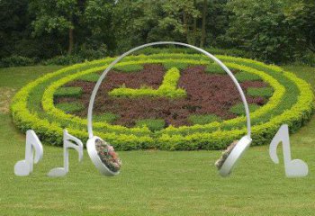 彩繪耳麥雕塑廠家 創意擺件 街頭不銹鋼耳麥雕塑廠