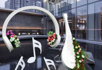 房地產耳麥雕塑廠家 創意擺件 鍛造不銹鋼耳麥雕塑廠