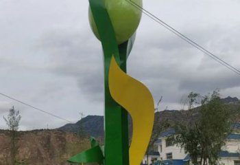 戶外果樹雕塑廠家 噴漆廣場小品 大型不銹鋼果樹雕塑廠