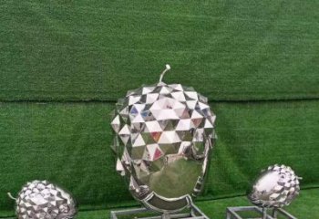 公園松塔雕塑廠家 異形戶(hù)外擺件 現(xiàn)代不銹鋼松塔雕塑廠