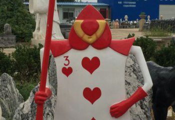 創(chuàng)意撲克雕塑廠家 抽象小品 公園撲克雕塑制作