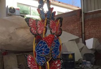 創(chuàng)意蝴蝶樹(shù)雕塑廠家 烤漆小品 公園不銹鋼蝴蝶樹(shù)雕塑廠