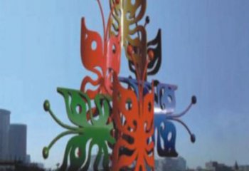 異形蝴蝶樹(shù)雕塑廠家 現(xiàn)代鏤空小品 幾何不銹鋼蝴蝶樹(shù)雕塑廠