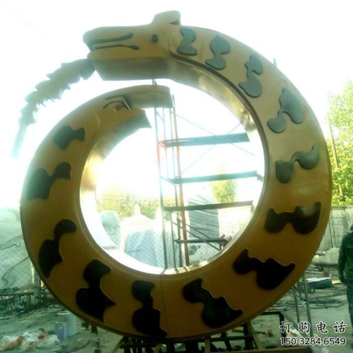 仿古龍頭雕塑廠家 草地小品 房地產不銹鋼龍頭雕塑廠