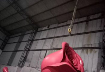 創意玫瑰雕塑廠家 現代烤漆小品 公園不銹鋼玫瑰雕塑廠