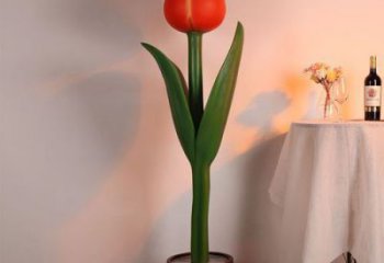 歐式郁金香雕塑廠家 抽象擺件 烤漆不銹鋼郁金香雕塑廠