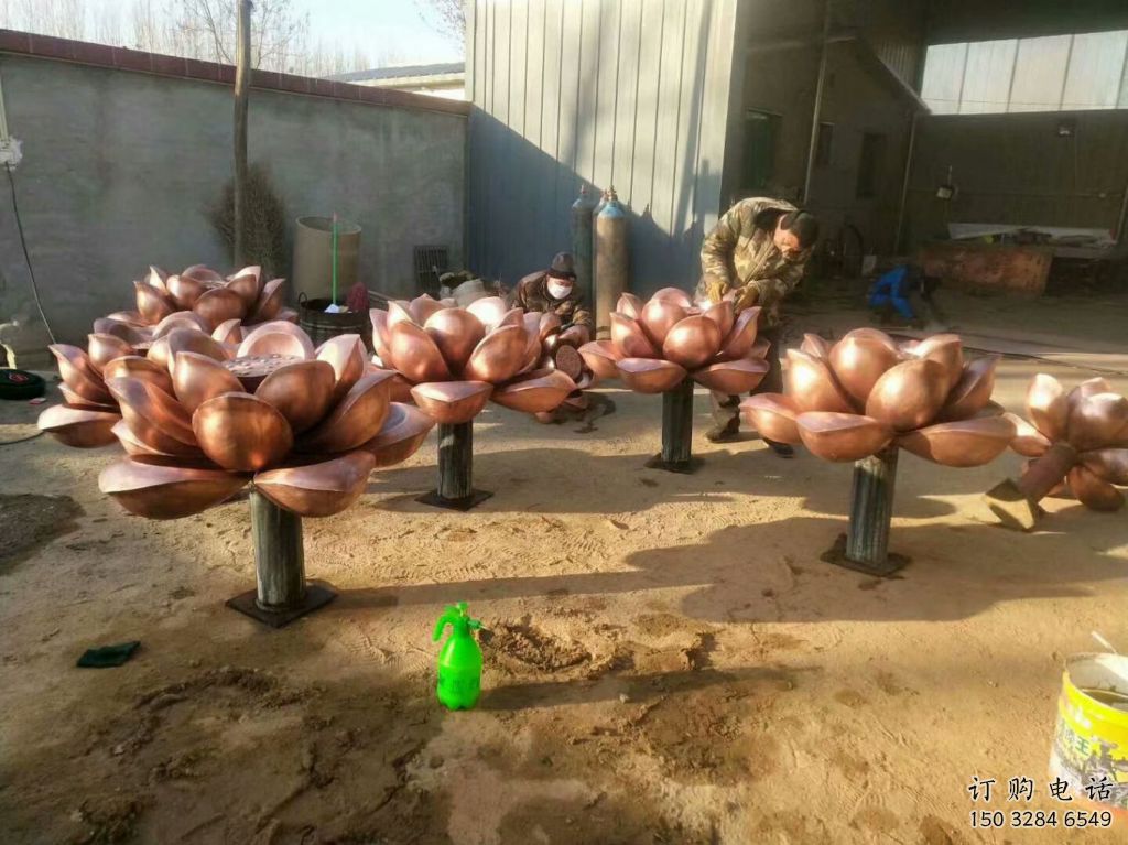 創意水蓮雕塑廠家 仿古小品 公園不銹鋼水蓮雕塑廠