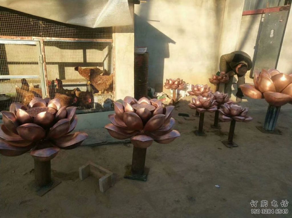 烤漆水蓮雕塑廠家 創意小品 戶外不銹鋼水蓮雕塑廠