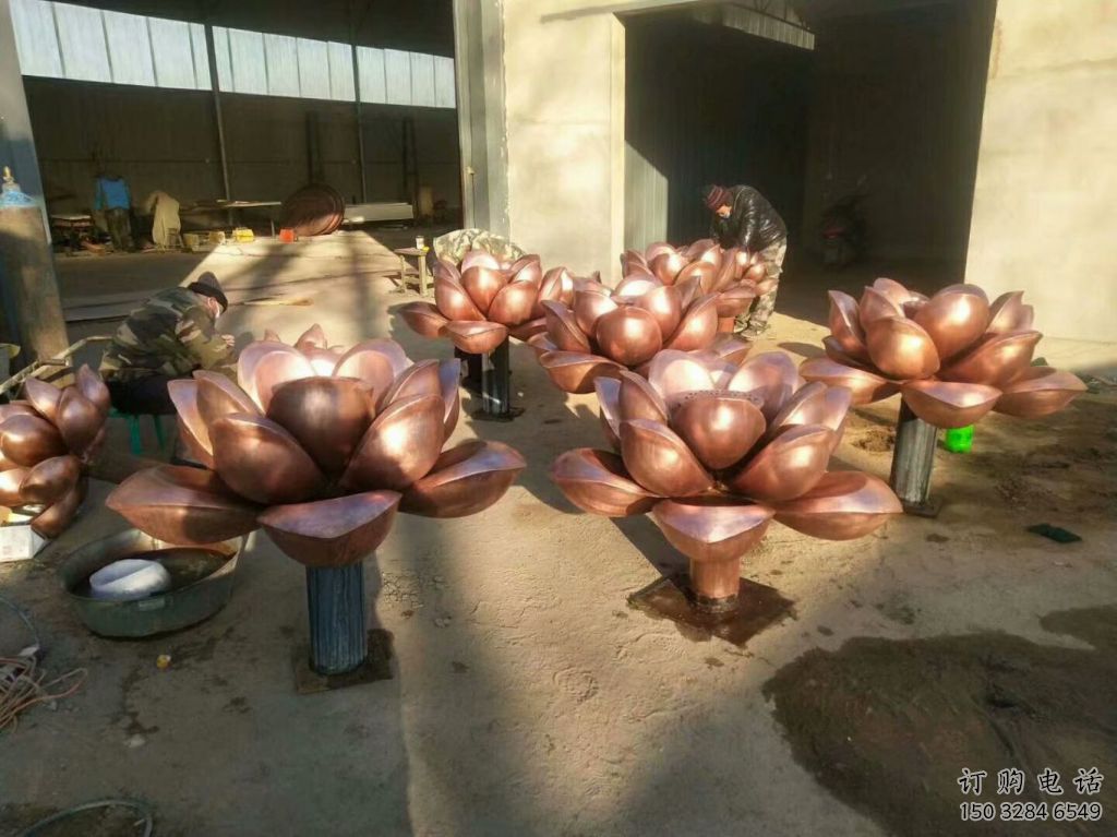 現(xiàn)代水蓮雕塑廠家 大型別墅區(qū)擺件 抽象不銹鋼水蓮雕塑工廠