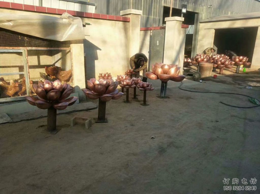 抽象水蓮雕塑廠家 仿古廣場小品 異形不銹鋼水蓮雕塑廠