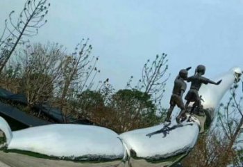 鏡面蓮藕雕塑廠家 大型擺件 創意不銹鋼蓮藕雕塑廠