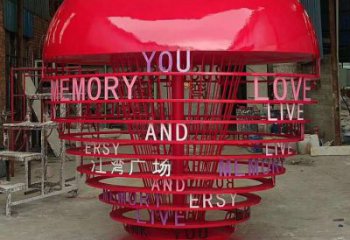 幾何心形雕塑廠家 發(fā)光小品 烤漆不銹鋼心形雕塑廠