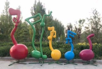 彩繪樂符雕塑廠家 公園擺件 街頭不銹鋼樂符雕塑廠