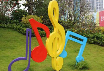 抽象樂符雕塑廠家 街頭小品 戶外不銹鋼樂符雕塑廠