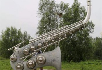 拉絲薩克斯雕塑廠家 鏤空創(chuàng)意擺件 別墅區(qū)不銹鋼薩克斯雕塑廠