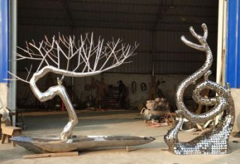 鍛造松樹(shù)雕塑廠家 公園仿真小品 戶外不銹鋼松樹(shù)雕塑價(jià)格