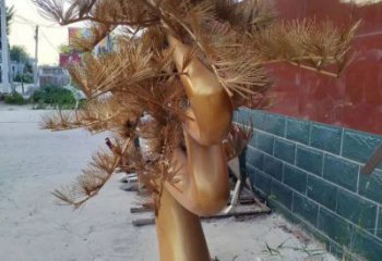 仿古迎客松雕塑廠家 公園小品 房地產(chǎn)不銹鋼迎客松雕塑廠