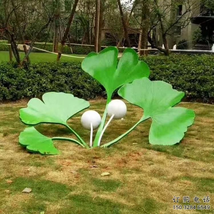廣場銀杏葉雕塑廠家 公園小品 仿真不銹鋼銀杏葉雕塑廠