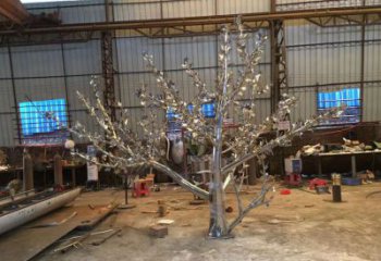 園林楓樹(shù)雕塑廠家 鏡面小品 中式不銹鋼楓樹(shù)雕塑廠