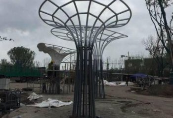 創意樹冠雕塑廠家 鏤空小品 公園不銹鋼樹冠雕塑廠