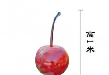 中式櫻桃雕塑廠家 彩繪仿真小品 創(chuàng)意不銹鋼櫻桃雕塑廠