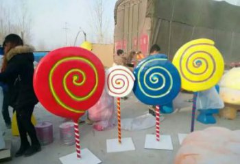 烤漆棒棒糖雕塑廠家 現代小品 創意棒棒糖雕塑加工廠