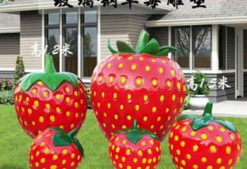 園林草莓雕塑廠家 現代小品 中式不銹鋼草莓雕塑廠