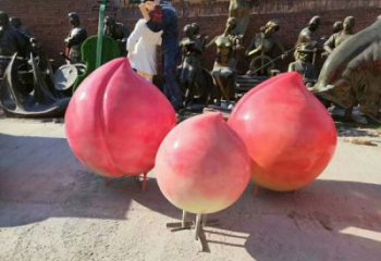 公園桃子雕塑廠家 戶外擺件 創(chuàng)意桃子雕塑廠