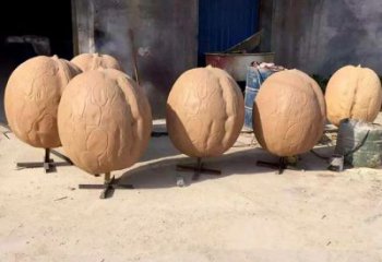 大型核桃雕塑廠家 鍛造小品 創(chuàng)意核桃雕塑定制
