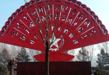 創(chuàng)意窗花雕塑廠家 鏤空小品 公園不銹鋼窗花雕塑廠