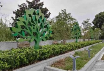 園林搖錢樹雕塑廠家 烤漆小品 中式不銹鋼搖錢樹雕塑廠