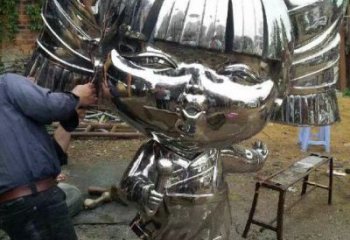 抽象兒童雕塑廠家 創意小品 現代不銹鋼兒童雕塑加工廠
