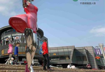 現代女孩雕塑廠家 大型別墅區擺件  大型不銹鋼女孩雕塑廠