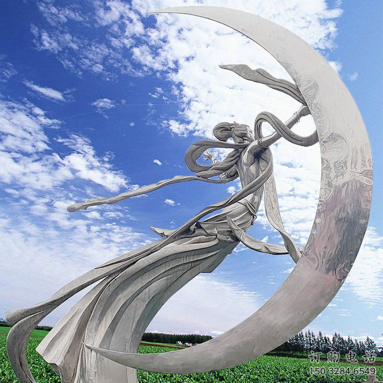 創(chuàng)意飛天雕塑廠家 風景區(qū)小品 公園不銹鋼飛天雕塑廠