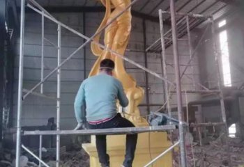 房地產(chǎn)飛天雕塑廠家 園林?jǐn)[件 鍛造不銹鋼飛天雕塑制作