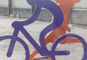 剪紙騎車人雕塑廠家 切面擺件 創(chuàng)意不銹鋼騎車人雕塑廠