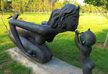 戶外母愛雕塑廠家 噴漆小品 廣場(chǎng)不銹鋼母愛雕塑廠