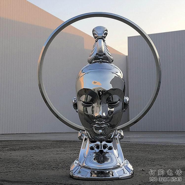 現(xiàn)代頭像雕塑廠家 大型別墅區(qū)擺件  鏡面不銹鋼頭像雕塑廠