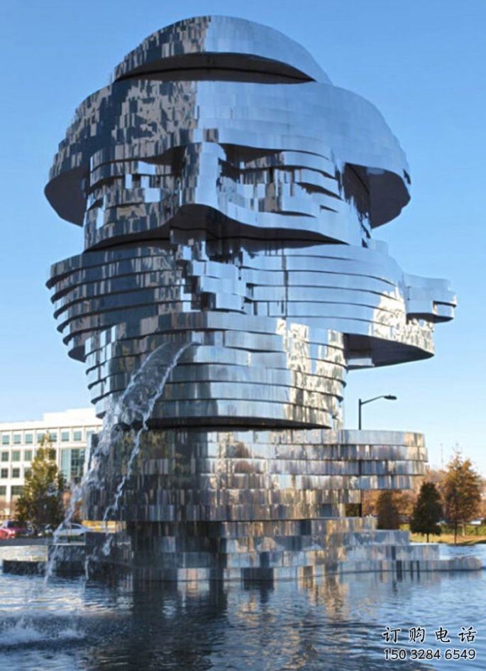 幾何頭像雕塑廠家  公園小品  異形不銹鋼頭像雕塑廠