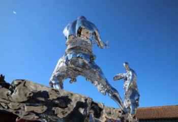 抽象老頭雕塑廠家 創(chuàng)意小品  戶外不銹鋼老頭雕塑定做