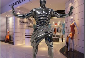 戶外老頭雕塑廠家 現(xiàn)代鏡面小品  抽象不銹鋼老頭雕塑制作