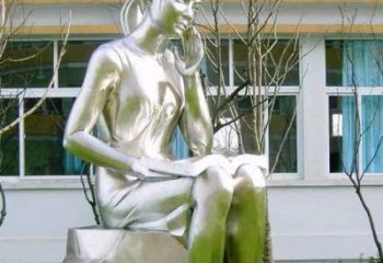 拉絲小學生雕塑廠家 創意不銹鋼公園擺件