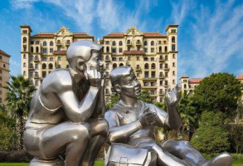 鏡面小學生雕塑廠家 大型擺件 大型不銹鋼小學生雕塑特點