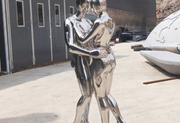 歐式情侶雕塑廠家 抽象擺件  創(chuàng)意不銹鋼情侶雕塑廠